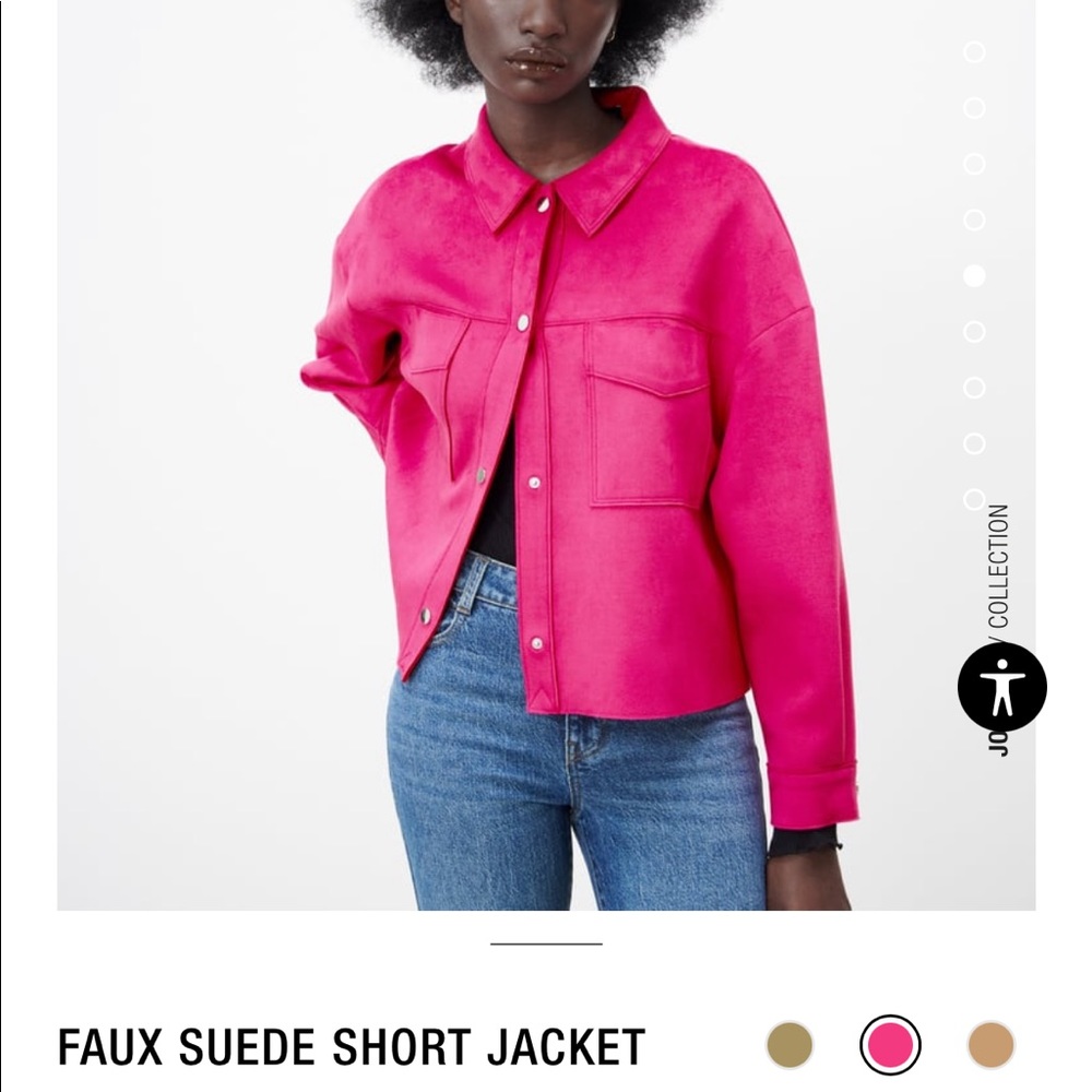 Zara Faux suede shirt jacket